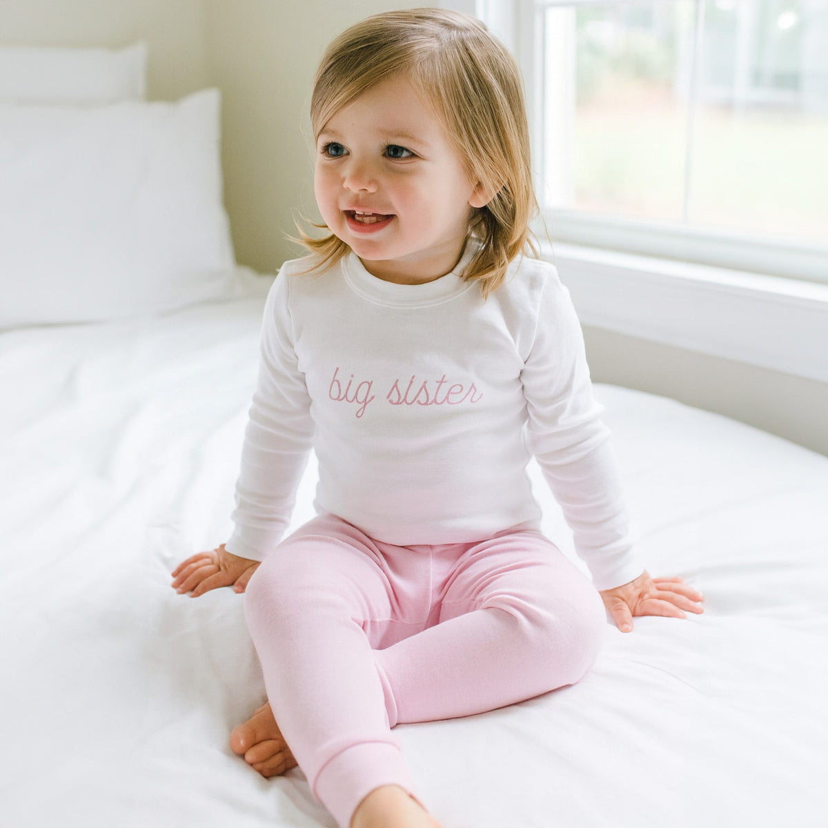 Big Sister Embroidered Long Pajamas - Magnolia BabyLong Pajamas