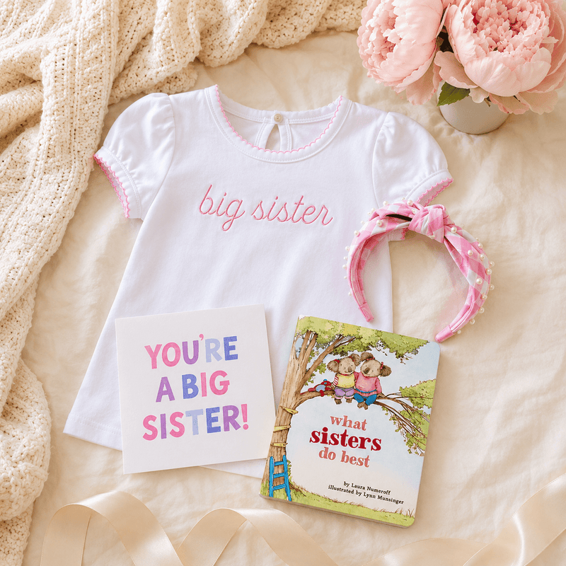 Big Sister Embroidered Tee Gift Set - Magnolia BabyGift Set