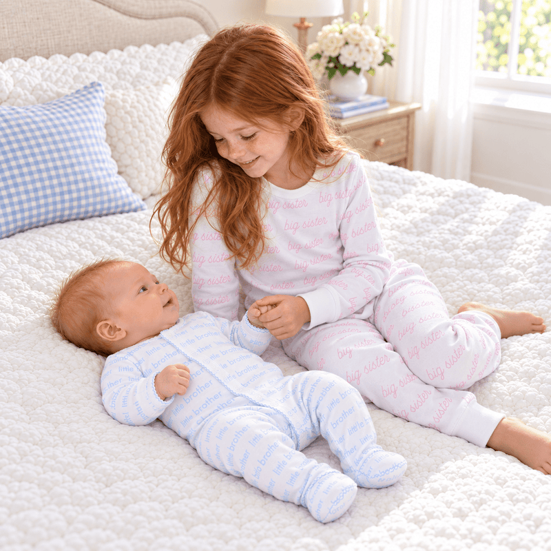 Magnolia Baby_Big Sister Pajamas & Little Brother Footie Gift Set_1