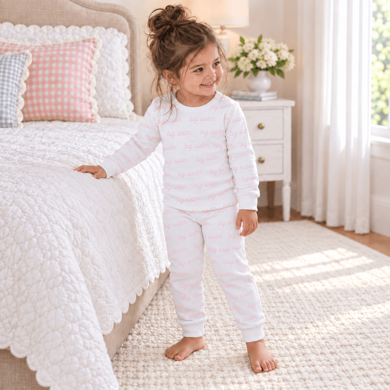 Big Sister Print Long Pajamas