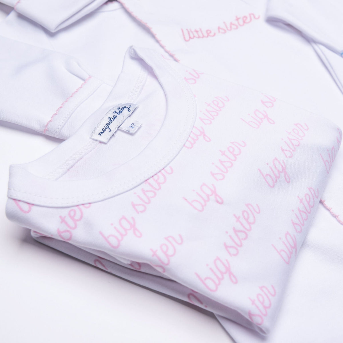 Big Sister Print Long Pajamas - Magnolia Baby Long Pajamas