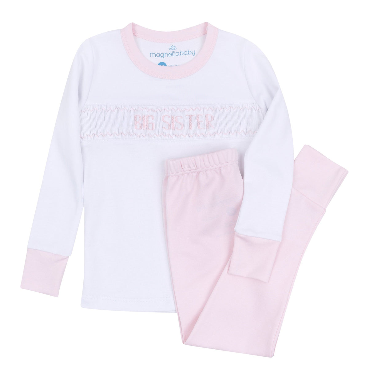 Big Sister Smocked Long Pajamas - Magnolia BabyLong Pajamas