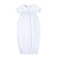 Blessed Smocked Short Sleeve Gown - Blue - Magnolia Baby Unisex