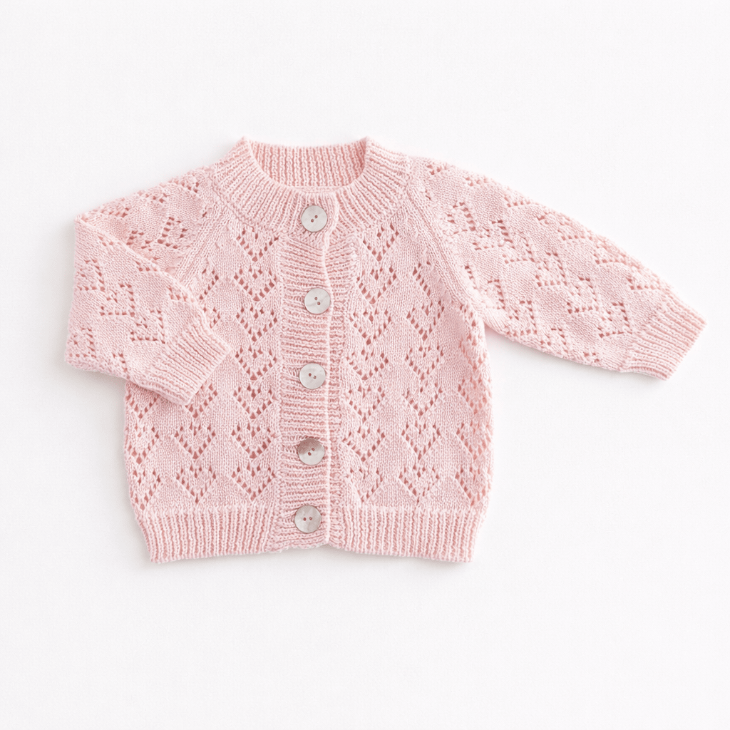 Blush Pink Pointelle Cardigan - Magnolia BabySweater