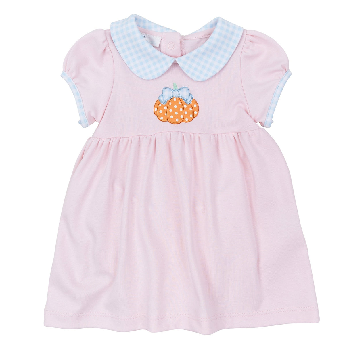 Magnolia Baby_Bowtique Pumpkin Applique Collared Dress_1