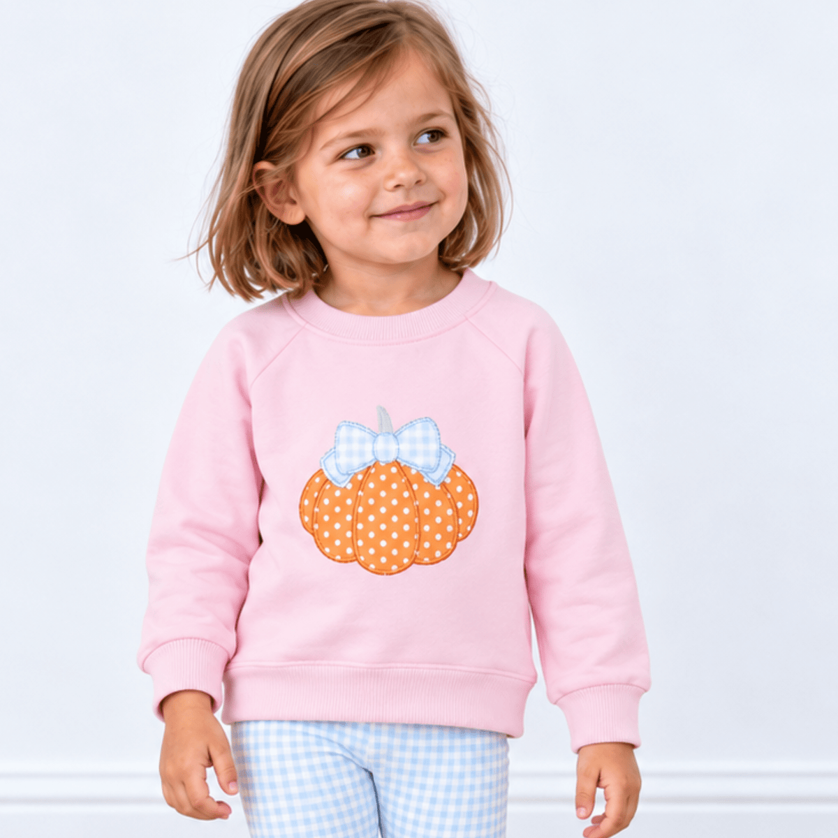 Magnolia Baby_Bowtique Pumpkin Applique Pullover Sweatshirt_1