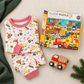 Magnolia Baby_Boy Christmas Pajamas Gift Set - Santa's Construction Crew_1