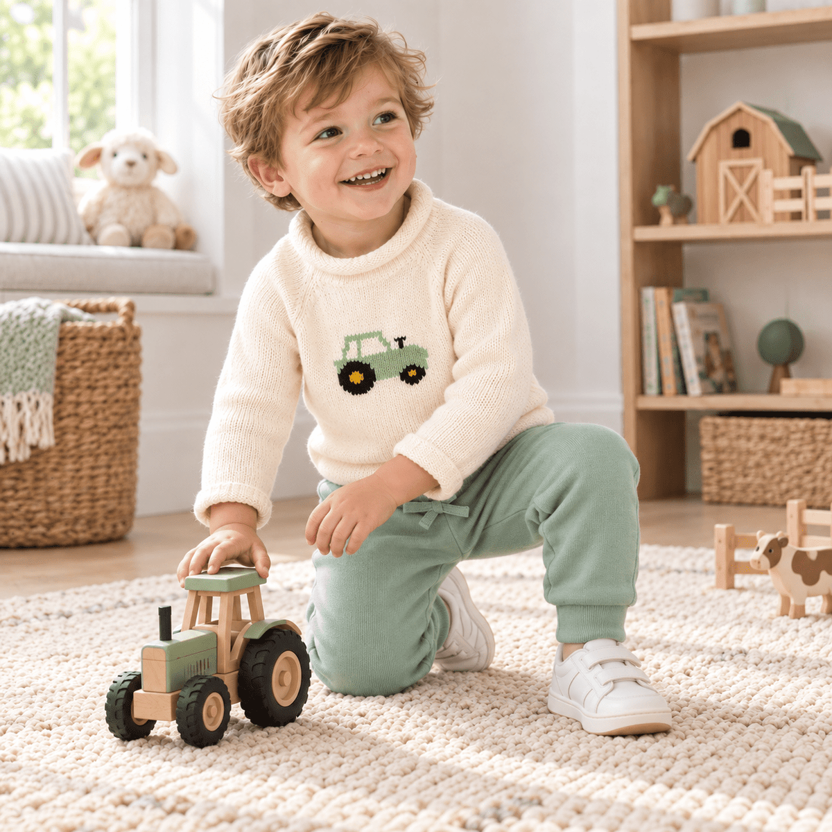 Magnolia Baby_Boy Playwear Set - Farmlife Rollneck Sweater & Moss Joggers_2