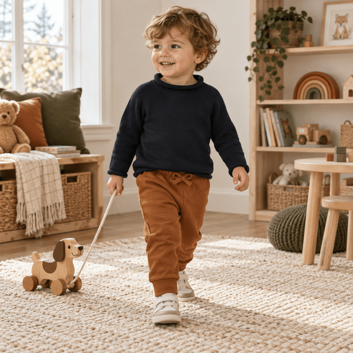 Magnolia Baby_Boy Playwear Set - Navy Sweater & Chestnut Joggers_1
