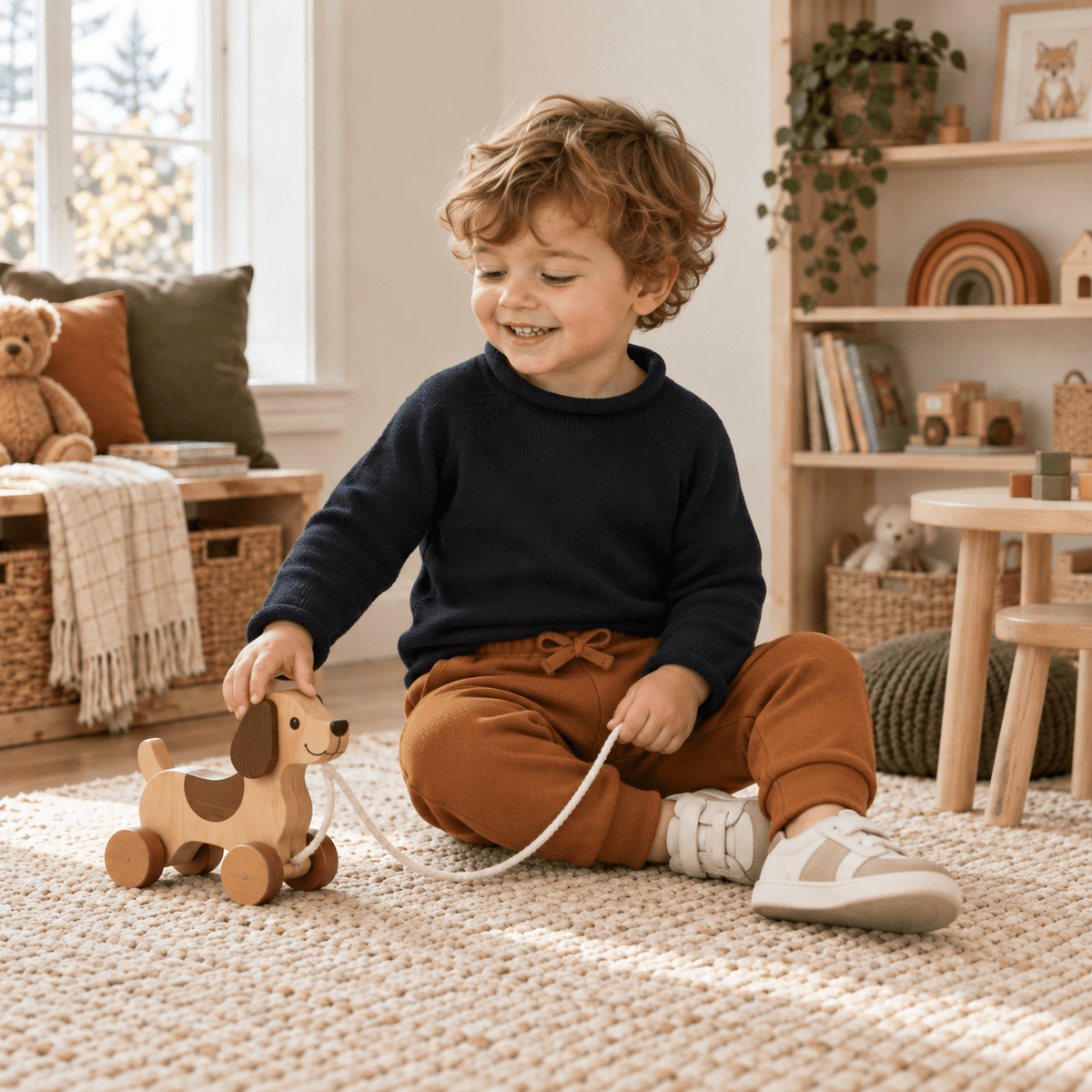 Magnolia Baby_Boy Playwear Set - Navy Sweater & Chestnut Joggers_2