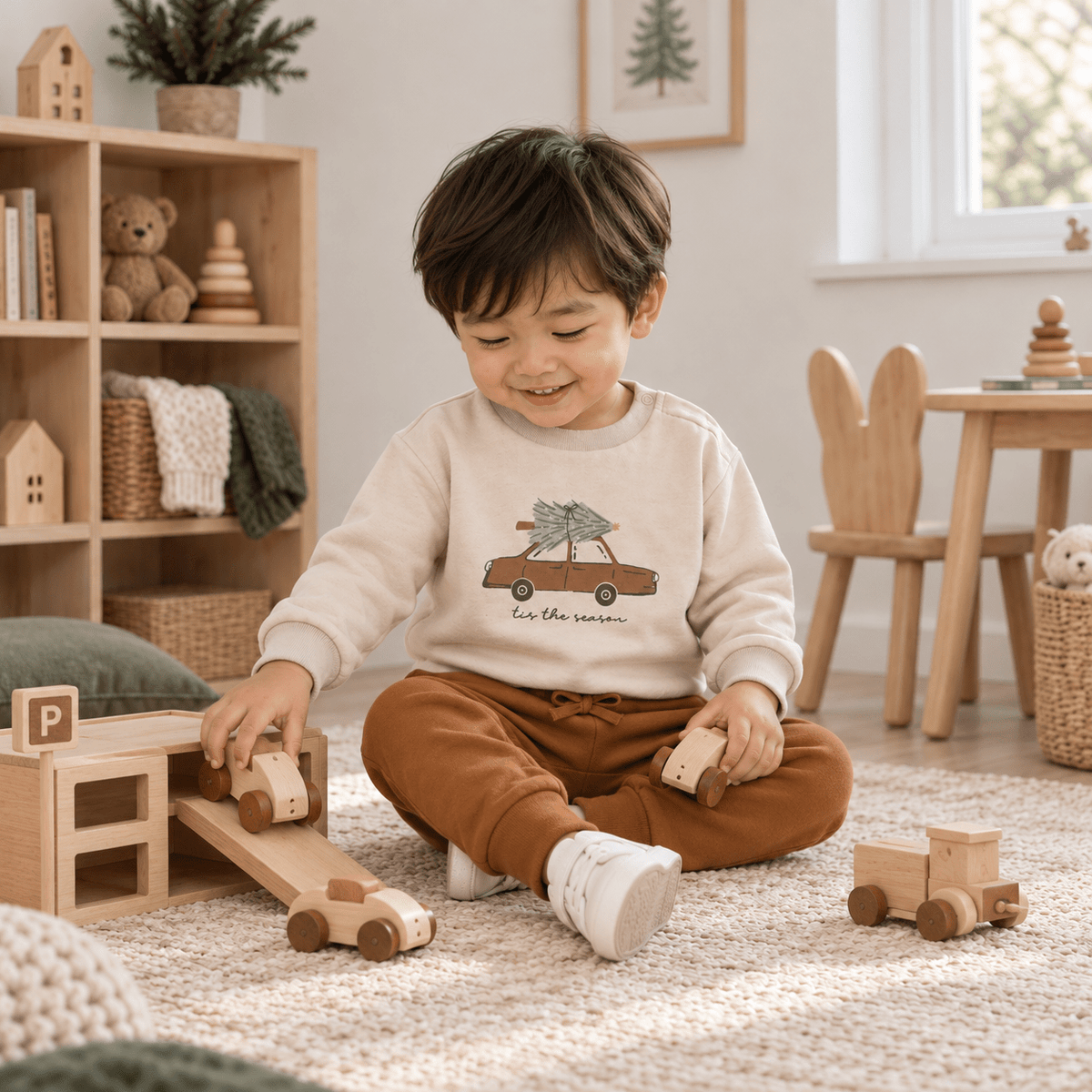 Magnolia Baby_Boy Playwear Set - 'Tis the Season Sweatshirt & Chestnut Joggers_2