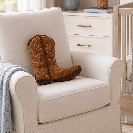 Brown Cowboy Boot Hook Pillow - Magnolia BabyPillow