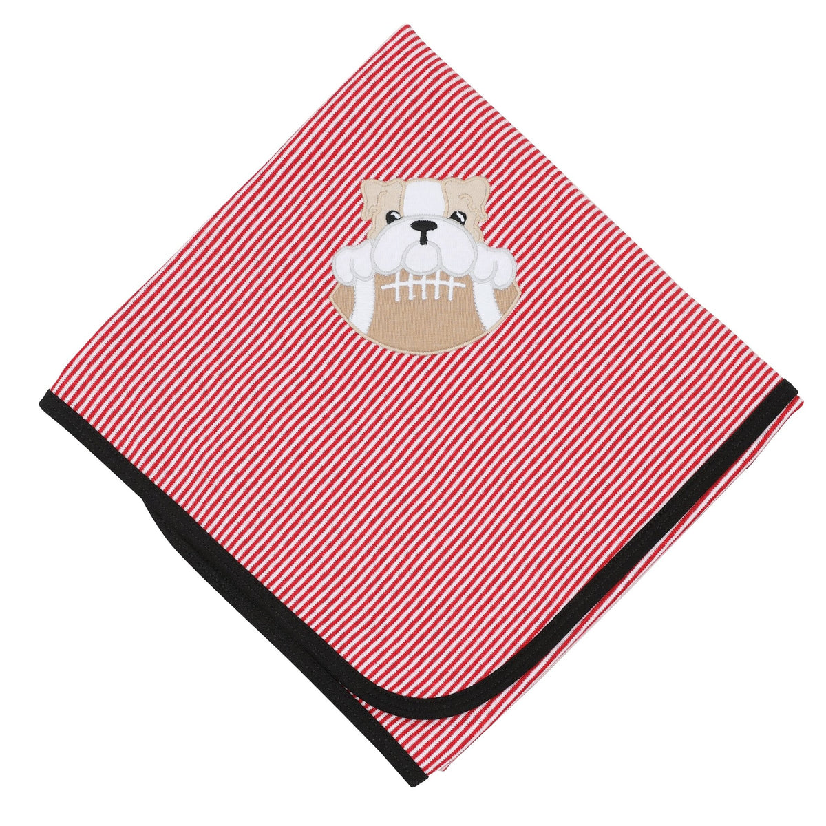 Magnolia Baby_Bulldog Pride Applique Receiving Blanket - Red Boy_1