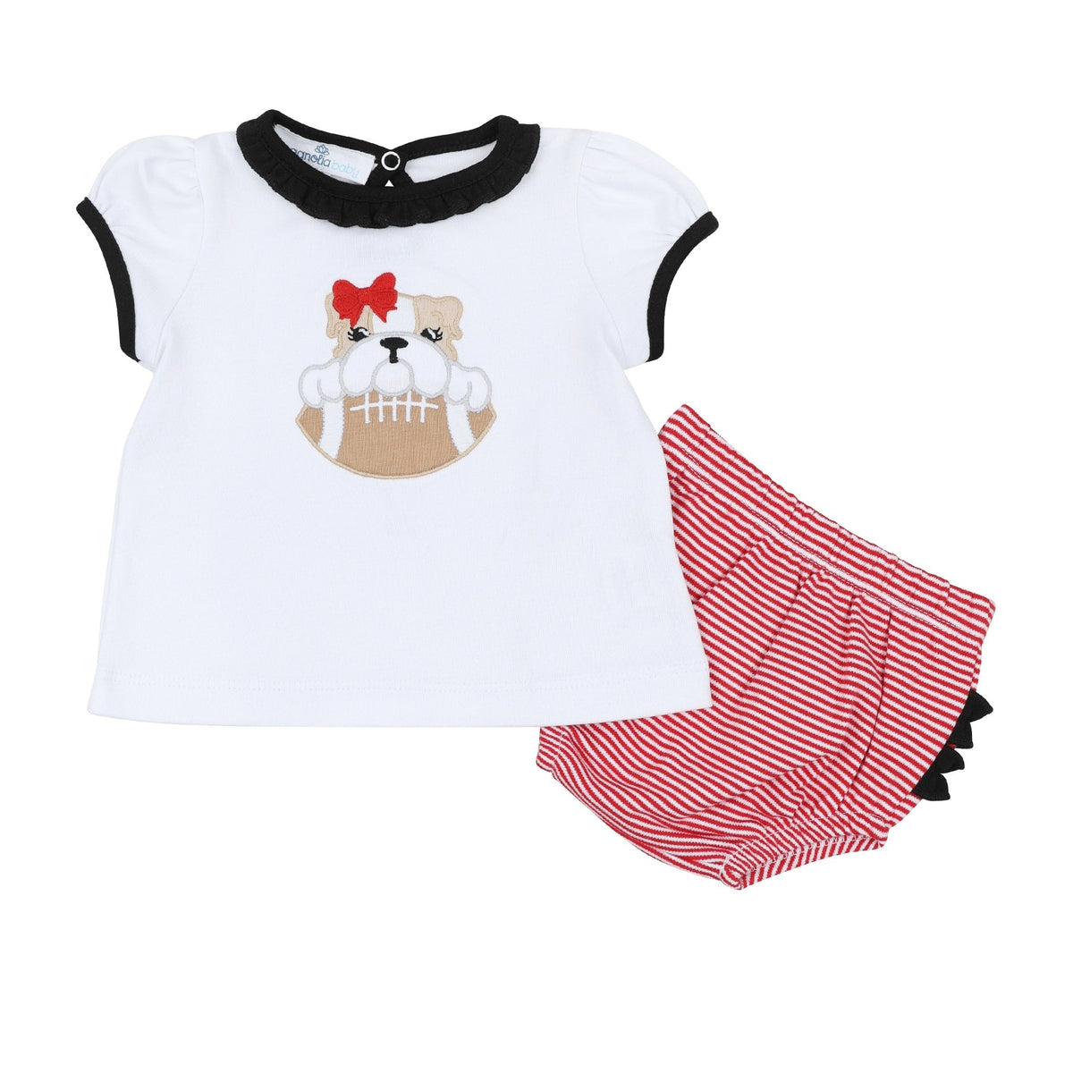 Magnolia Baby_Bulldog Pride Applique Ruffle Diaper Cover Set_3