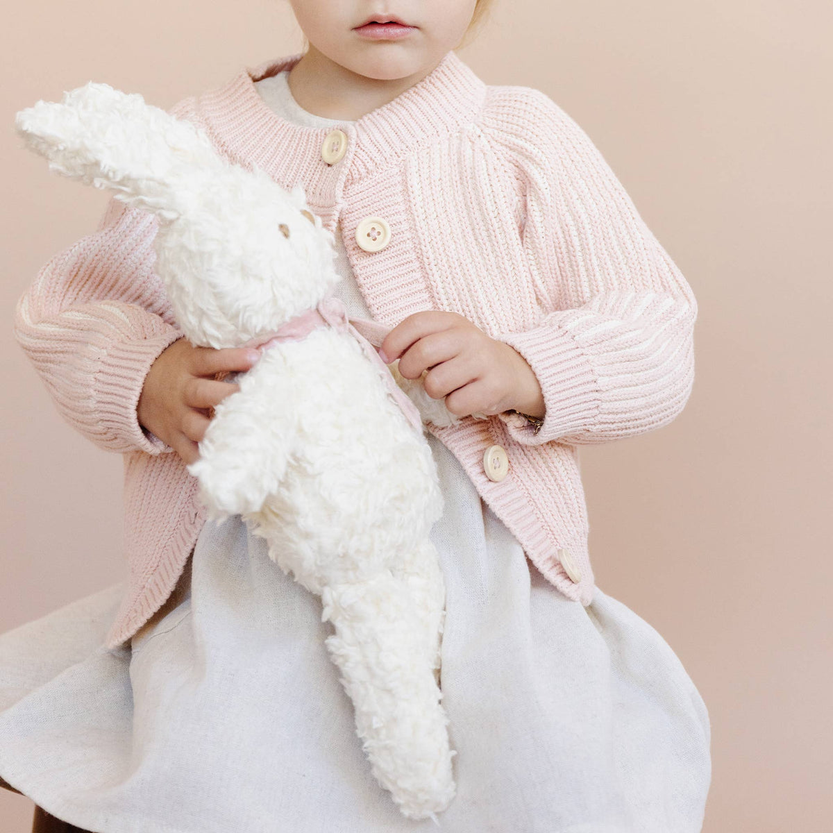 Bunny Doll with Pink Velvet Ribbon - 14" - Magnolia BabySoft Toy
