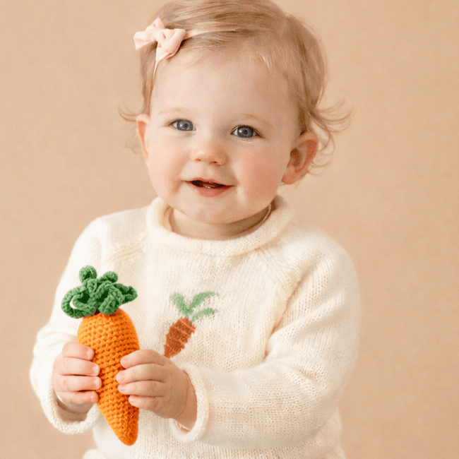Carrot Hand Crocheted Rattle - Magnolia BabyRattle