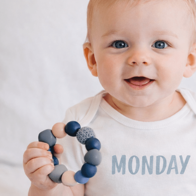 Chewable Teething Ring - Navy Blue - Magnolia BabyTeether