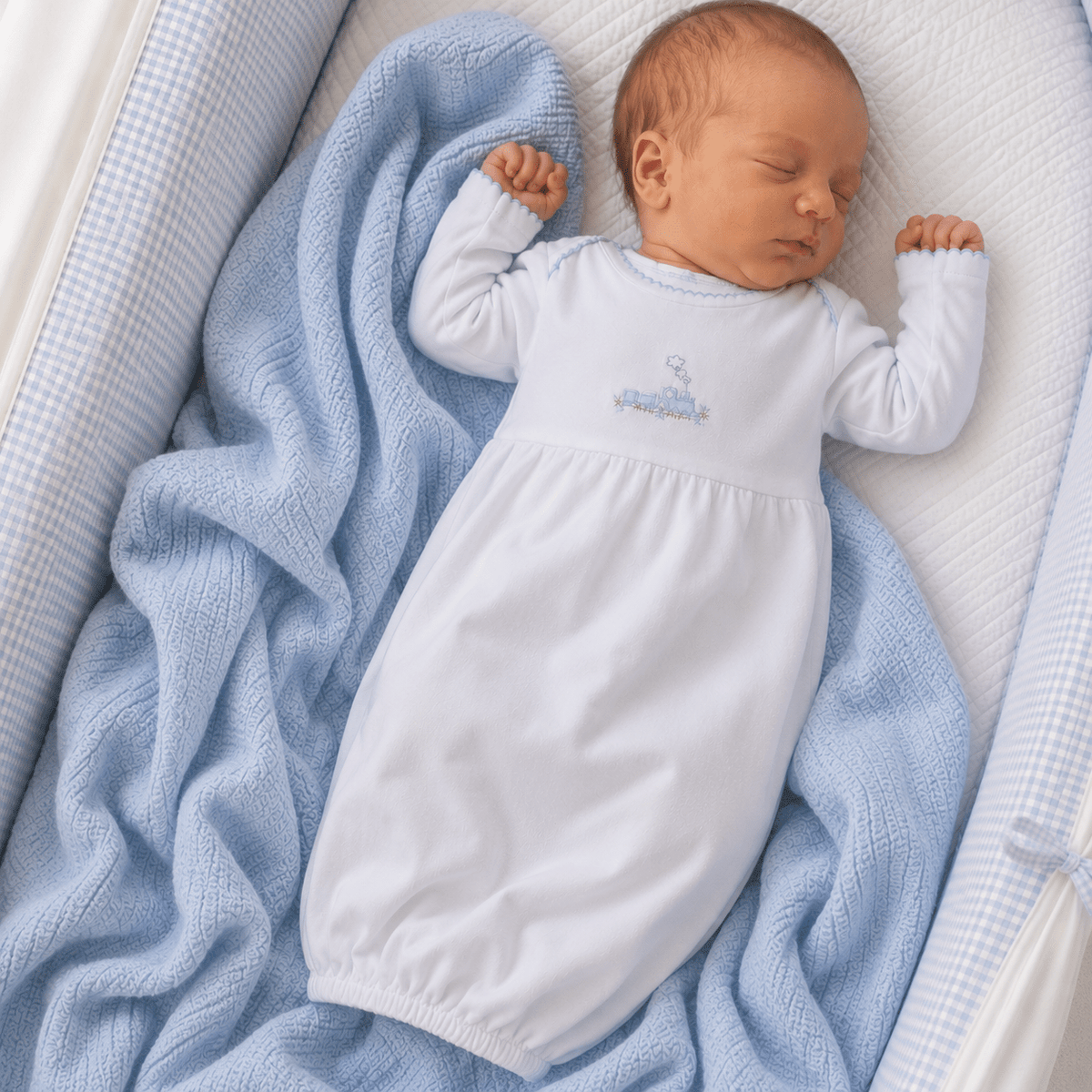 Choo Choo Train Gathered Gown - Magnolia BabyGown