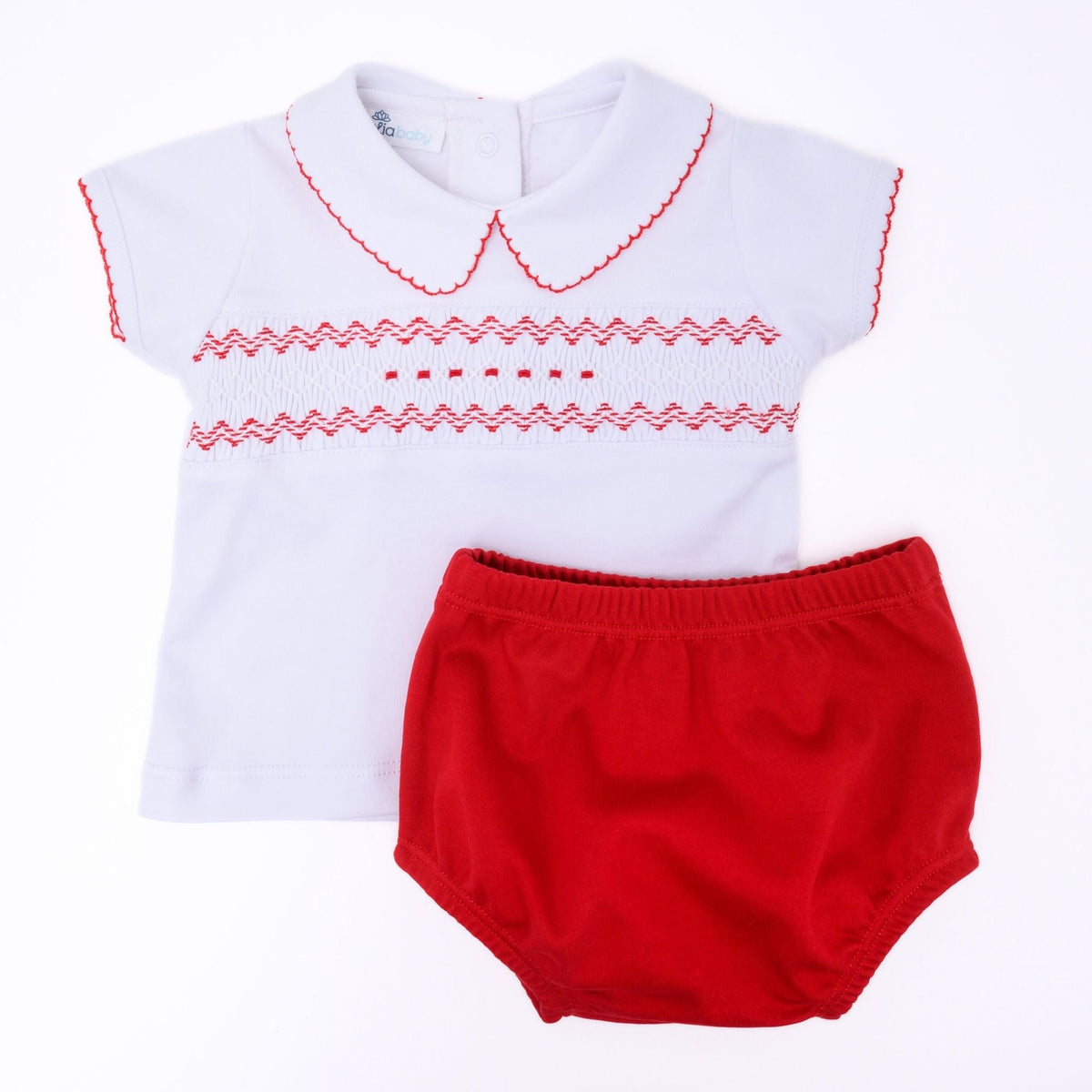 Chris Classics Smocked Short Sleeve Boy Diaper Cover Set - Red - Magnolia BabyDiaper Cover