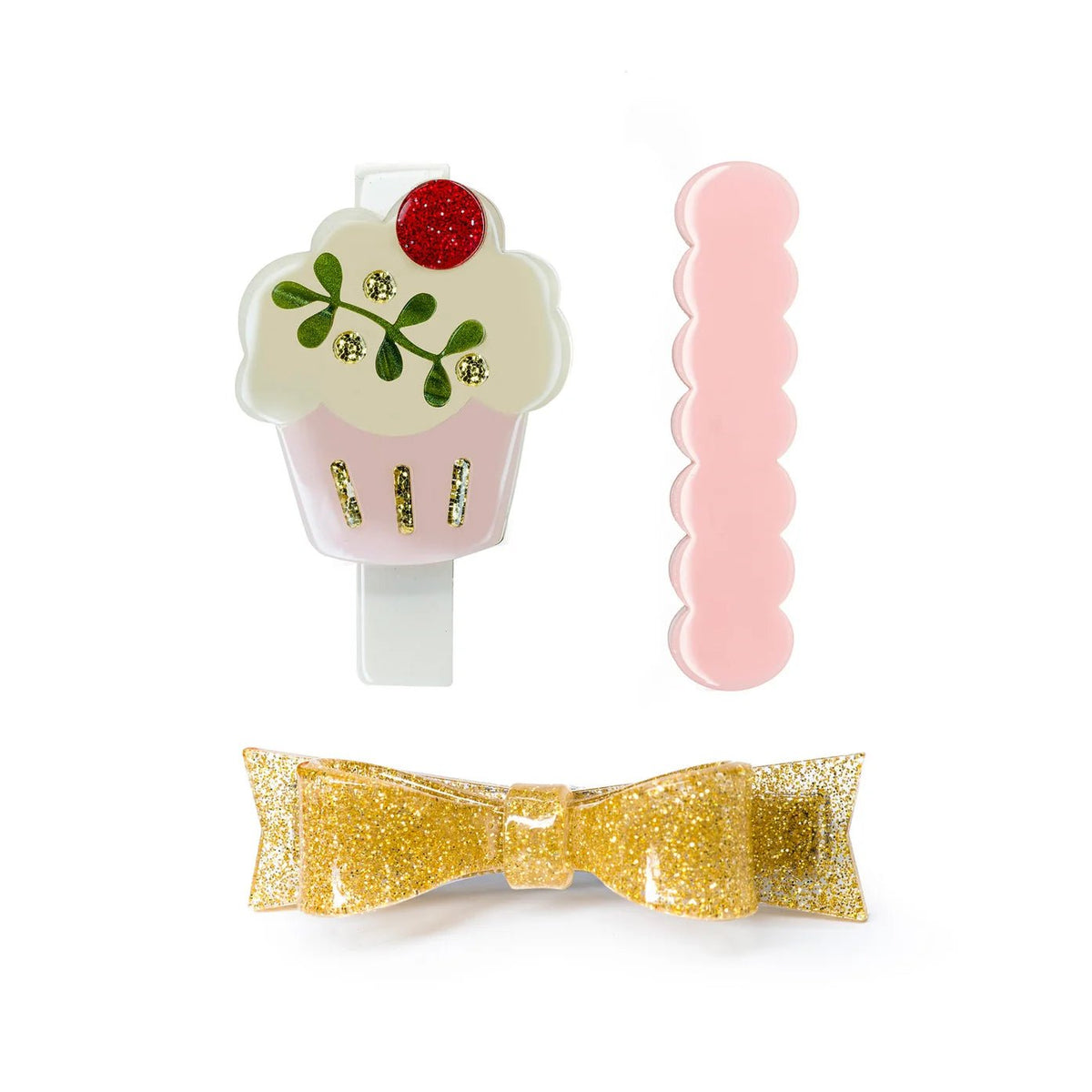 Christmas Cupcake Alligator Clips (Set of 3) - Magnolia BabyHair Clips
