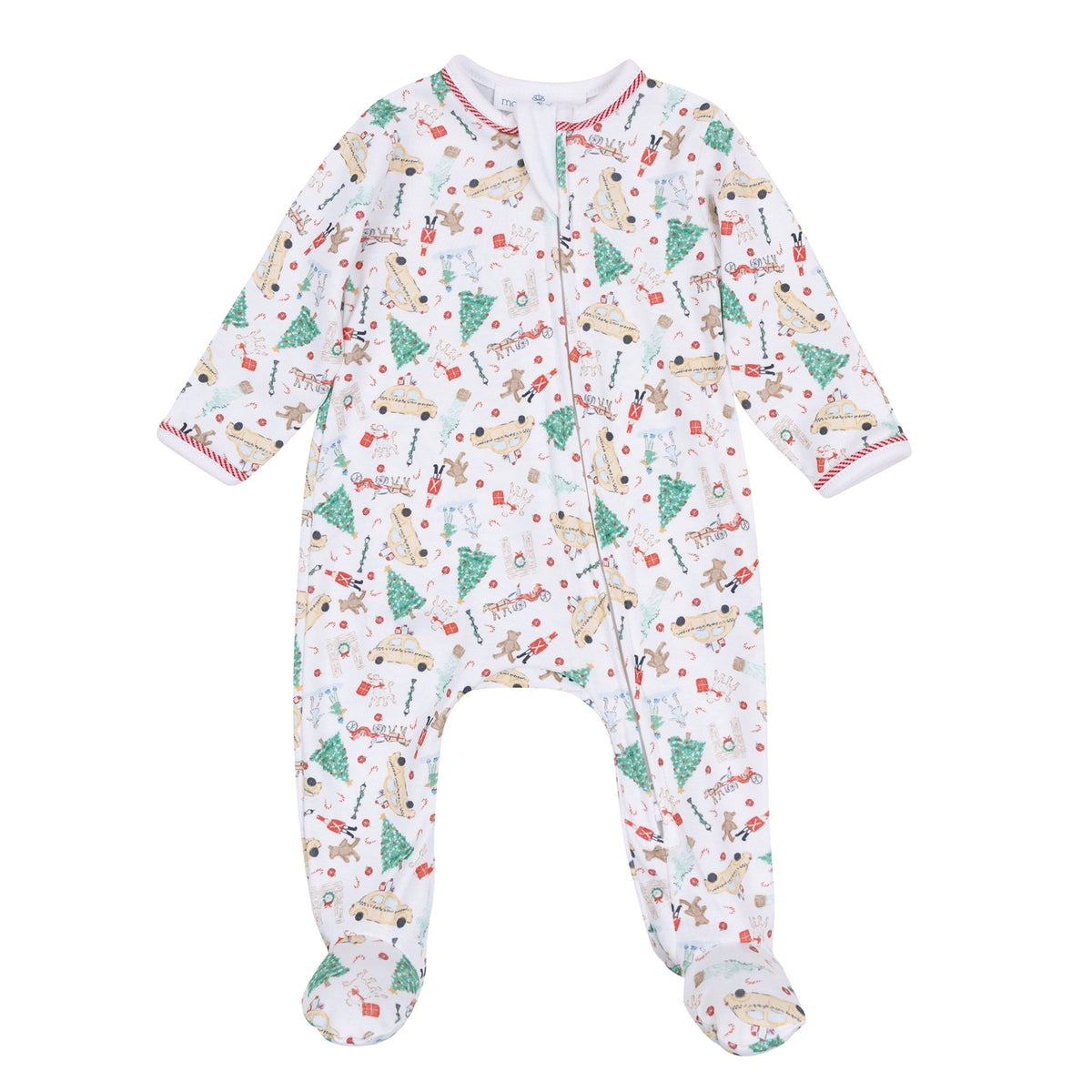 Magnolia Baby_Christmas in the City Print Zip Footie_3