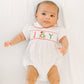 Christmas Joy Classics Smocked Short Sleeve Bubble - Red Girl - Magnolia BabyBubble