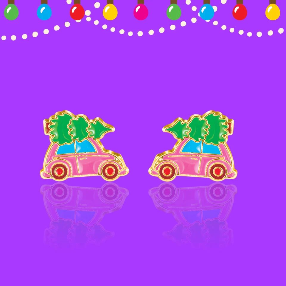 Christmas Tree Shopping Cutie Stud Earrings - Magnolia BabyEarrings