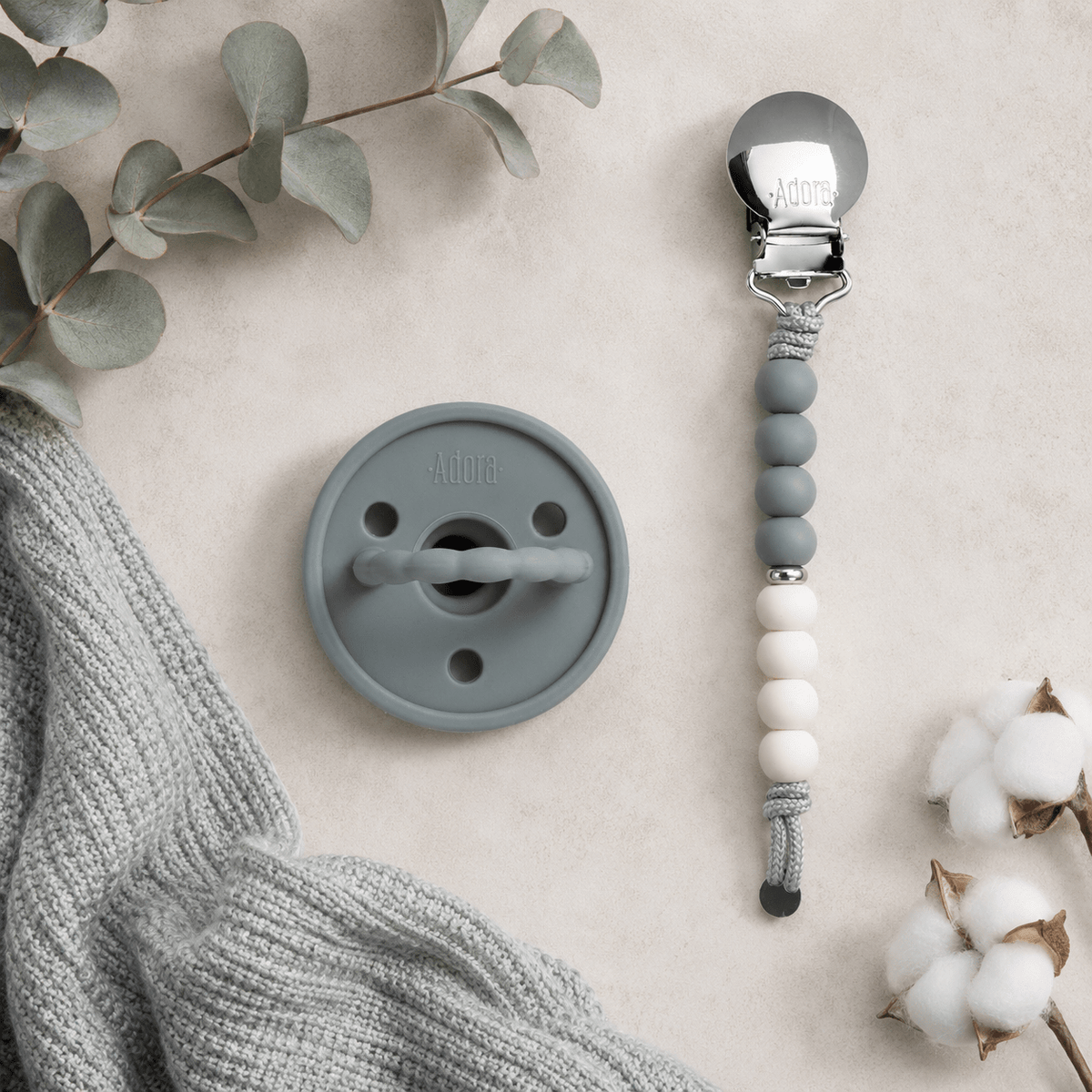 Classic Graphite Ombre Pacifier Clip Set - Magnolia BabyPacifiers & Clips