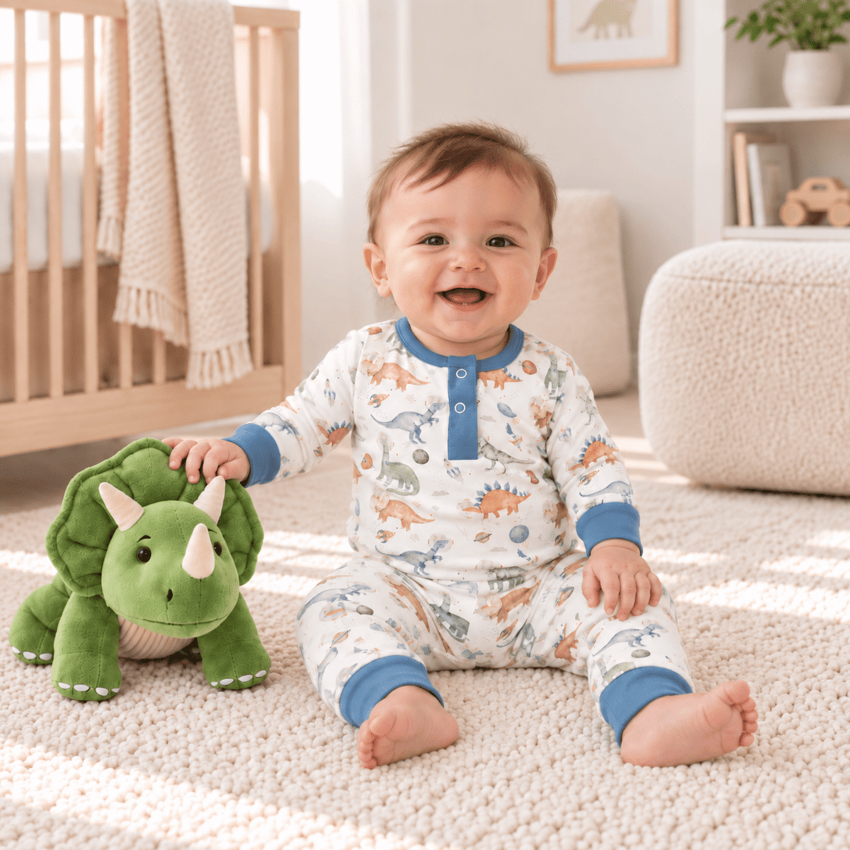 Luna and Arlo_Cosmic Dinos Pant Set - Cobalt Blue_1
