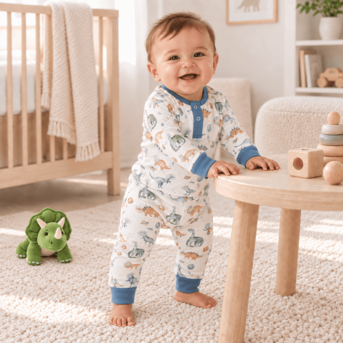 Luna and Arlo_Cosmic Dinos Pant Set - Cobalt Blue_3