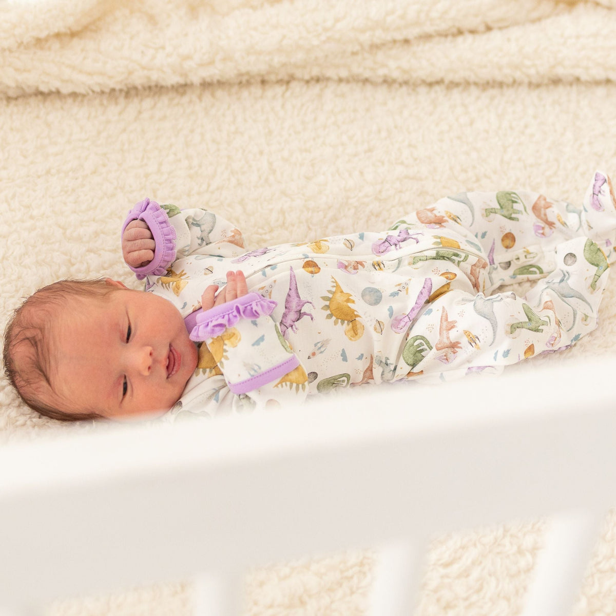 Cosmic Dinos Zip Footie - Wisteria - Magnolia BabyFootie