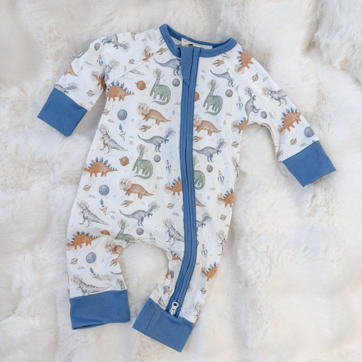 Cosmic Dinos Zip Playsuit - Cobalt Blue - Magnolia BabyPlaysuit