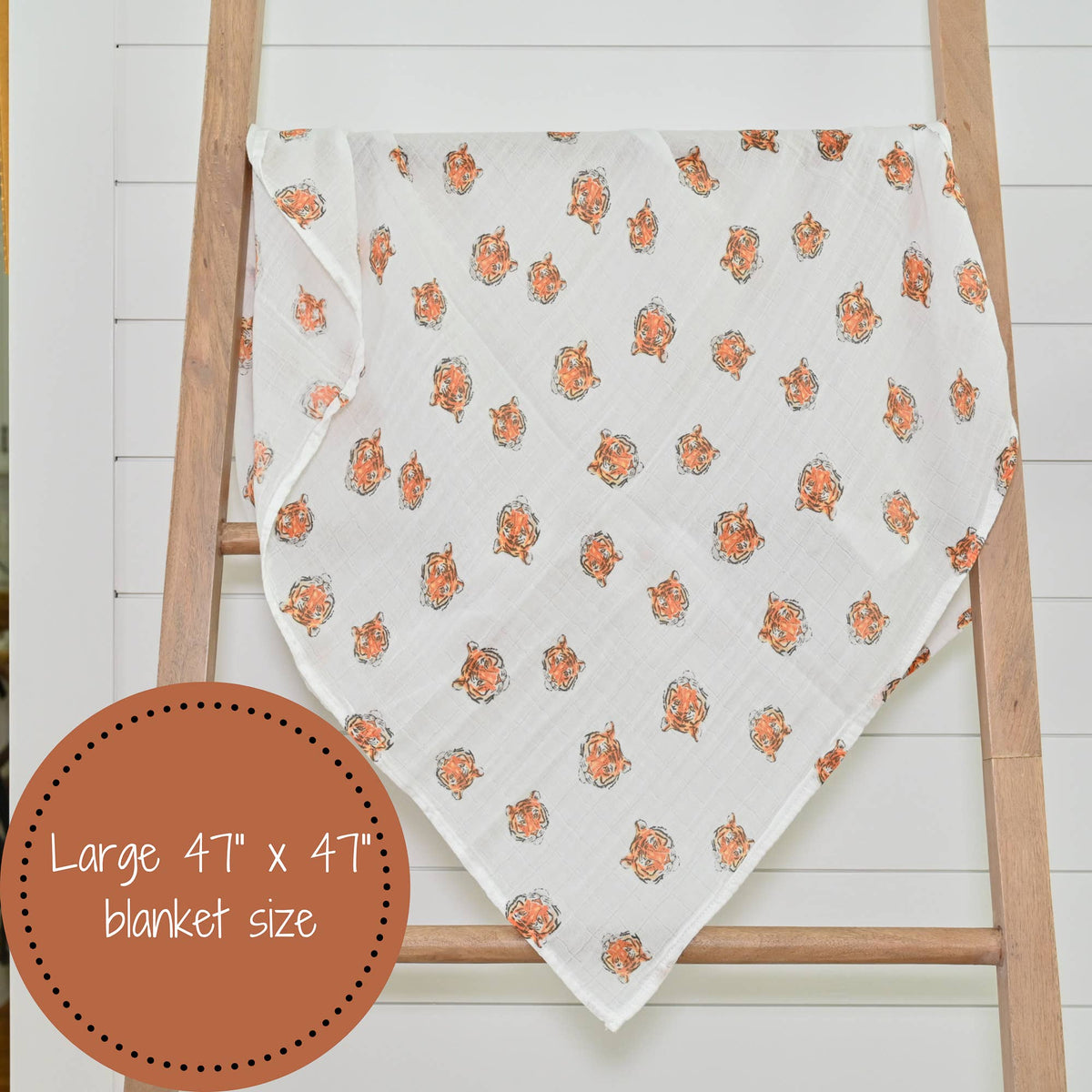 Cotton Muslin Baby Swaddle Blanket - Tigers - Magnolia BabySwaddle Blanket