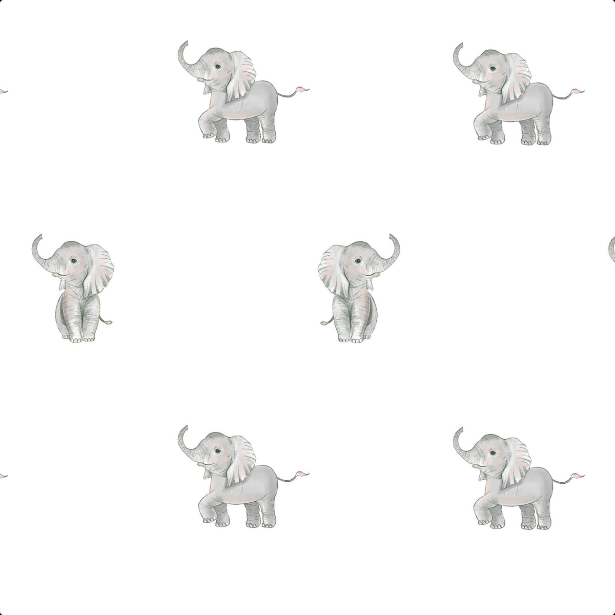 Cotton Muslin Swaddle Blanket - Baby Elephants - Magnolia BabySwaddle Blanket