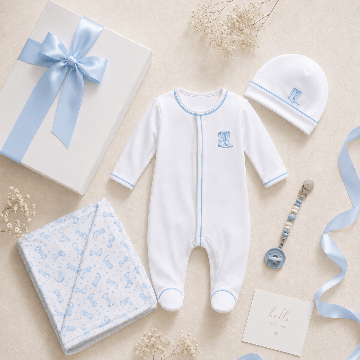 Magnolia Baby_Create Your First Weeks Layette - Blue Darling Cowboy Boots_1