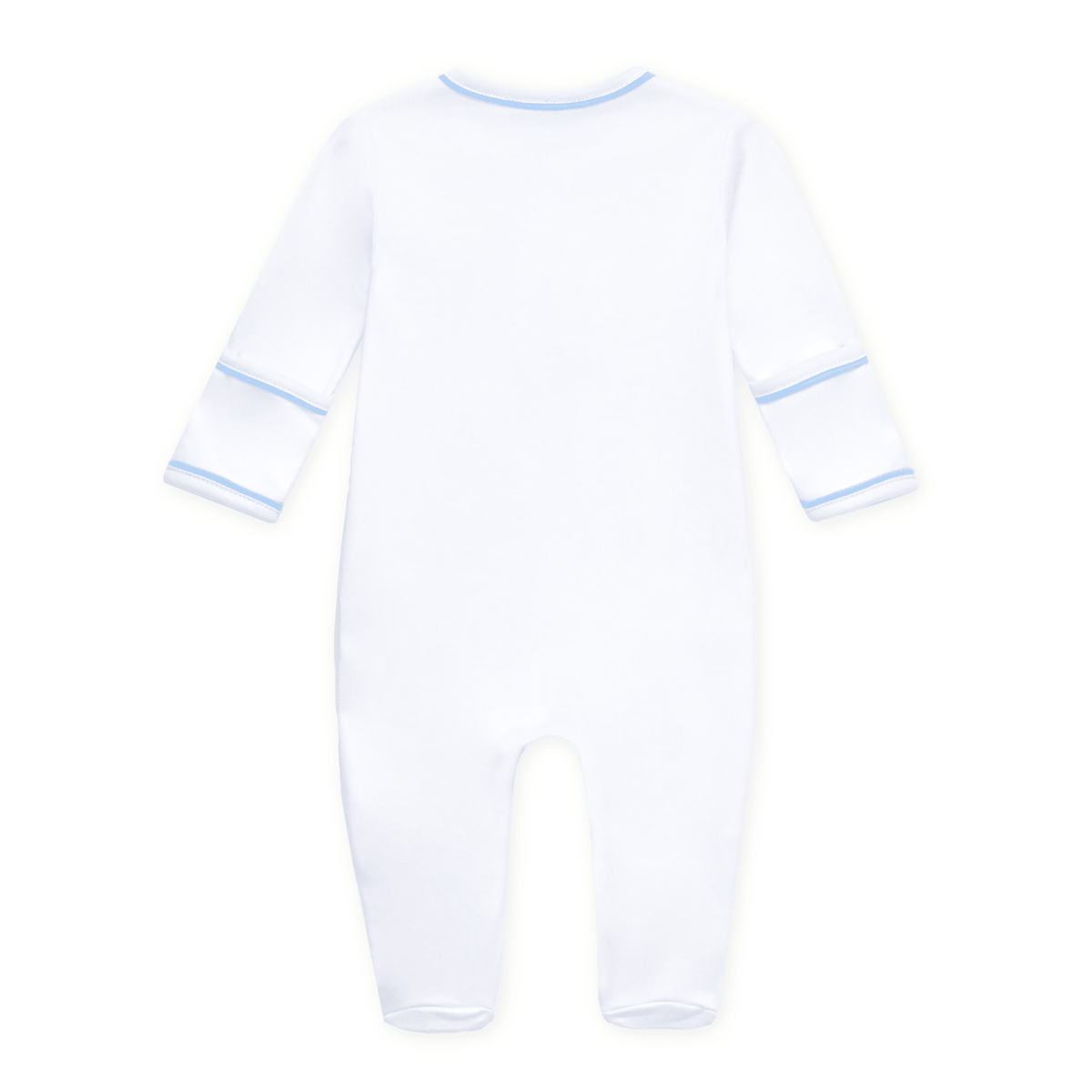 Darling Cowboy Boots Hand-Embroidered Footie - Light Blue - Magnolia BabyFootie
