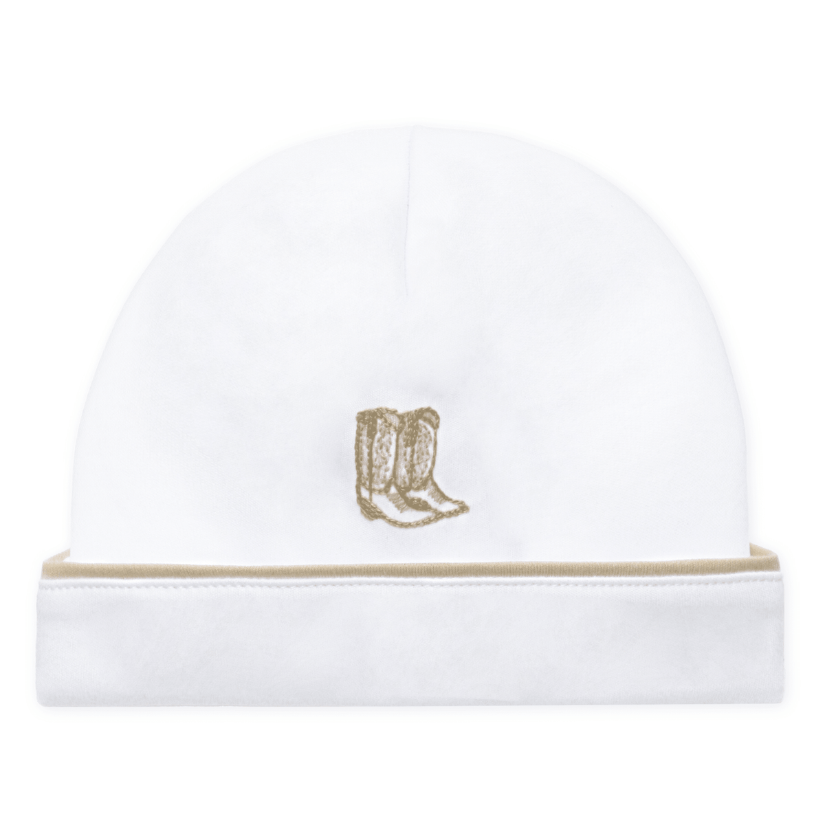 Darling Cowboy Boots Hand-Embroidered Hat - Ivory - Magnolia BabyHat