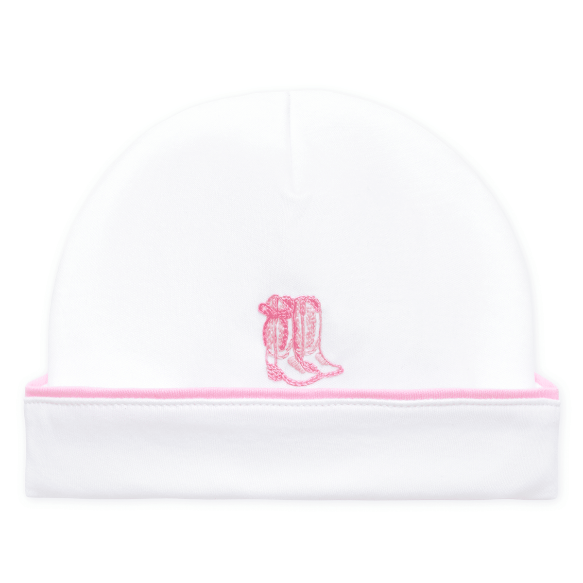 Darling Cowboy Boots Hand-Embroidered Hat - Pink - Magnolia BabyHat