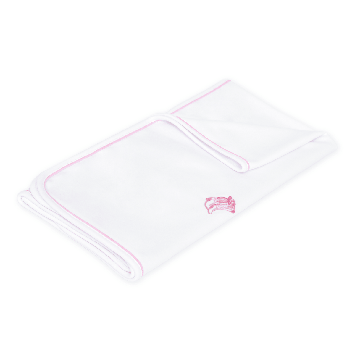 Darling Cowboy Boots Hand-Embroidered Receiving Blanket - Pink - Magnolia BabyReceiving Blanket