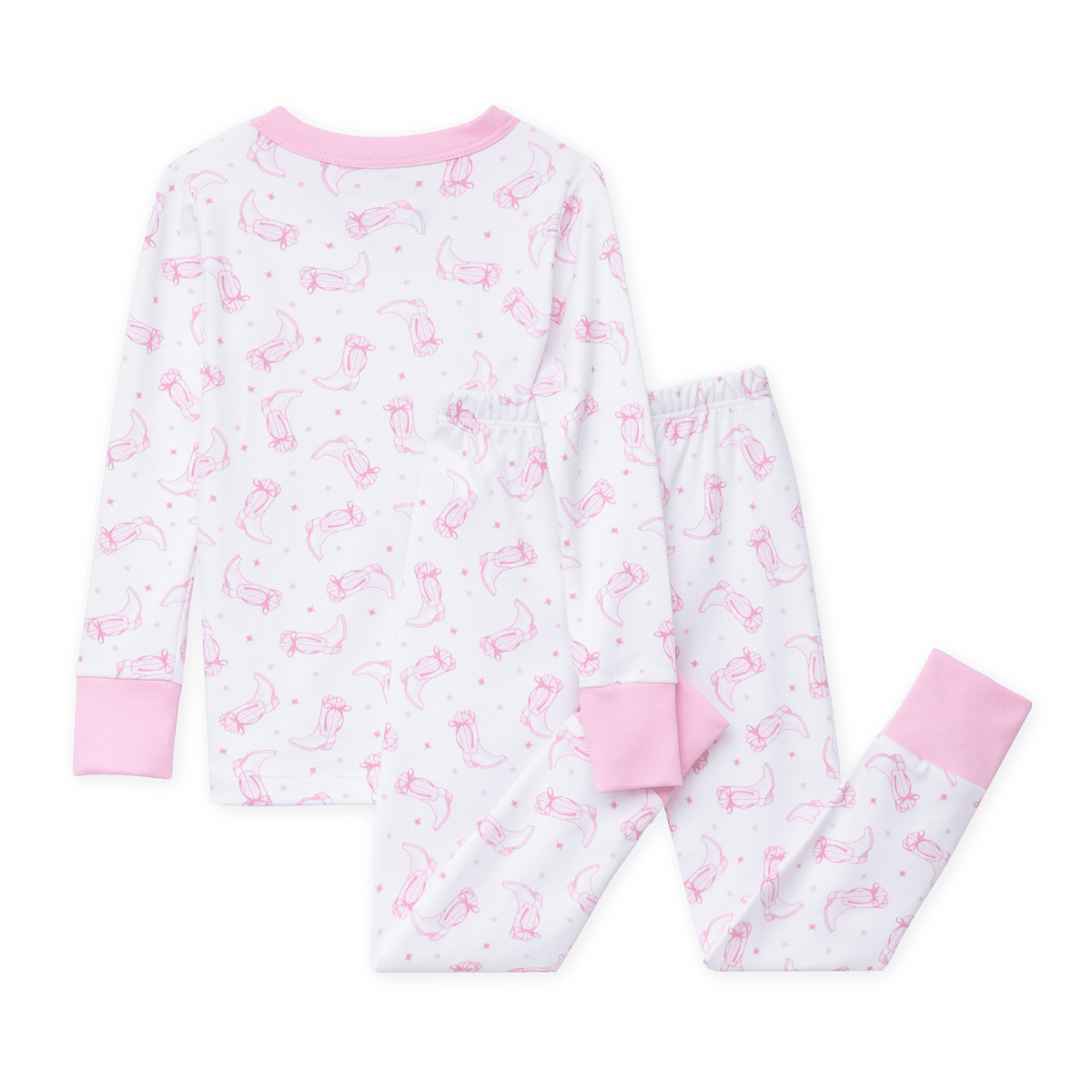 Darling Cowboy Boots Long Pajamas - Pink - Magnolia BabyLong Pajamas
