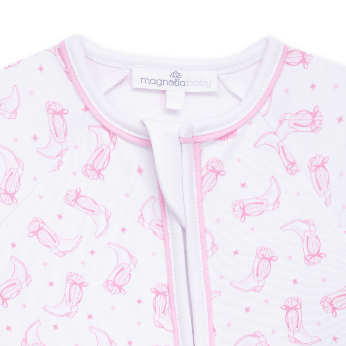 Magnolia Baby_Darling Cowboy Boots Print Zip Playsuit - Pink_3