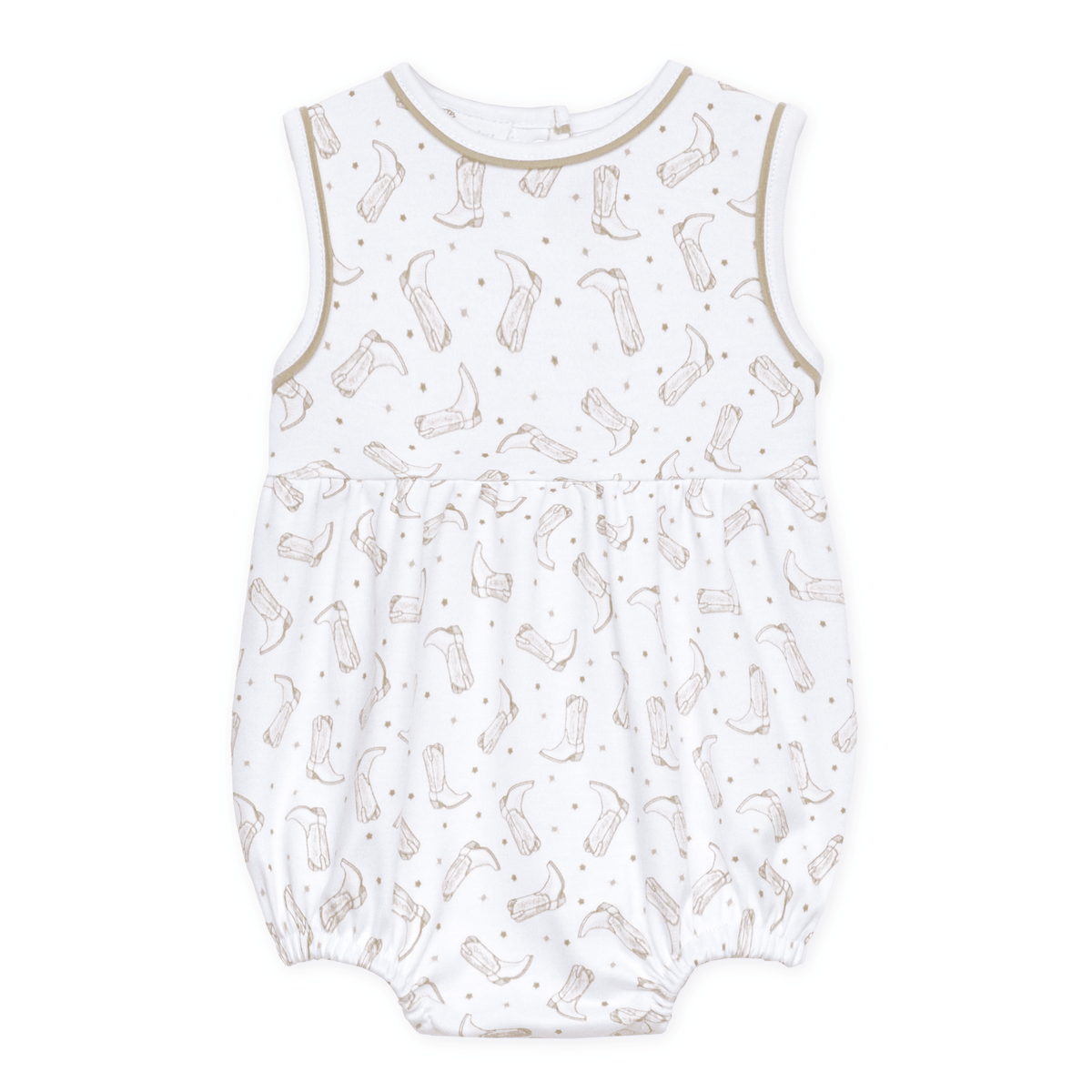 Darling Cowboy Boots Sleeveless Print Bubble - Ivory - Magnolia BabyBubble