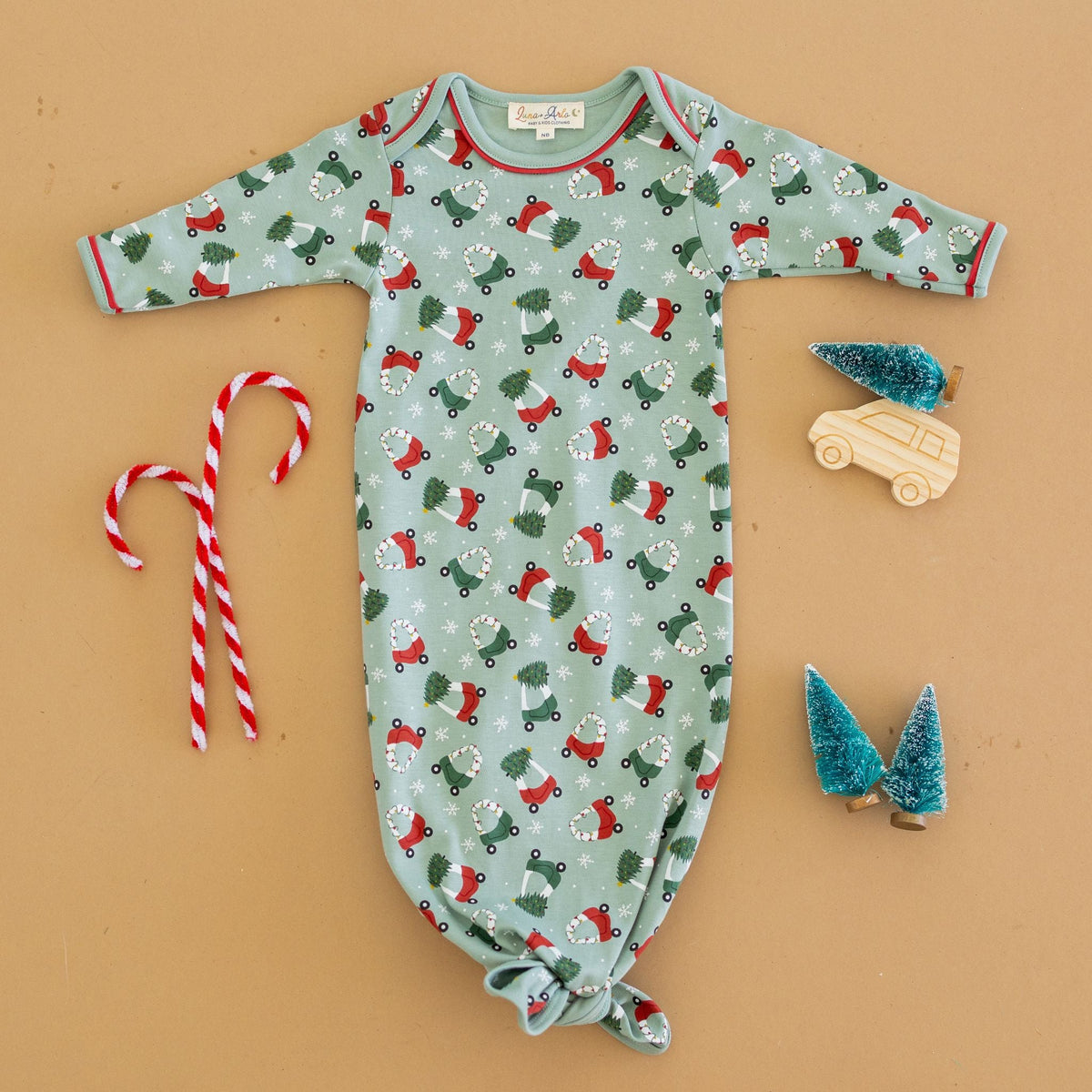 Deck the Wheels Knotted Gown by Luna and Arlo - Magnolia BabyGown