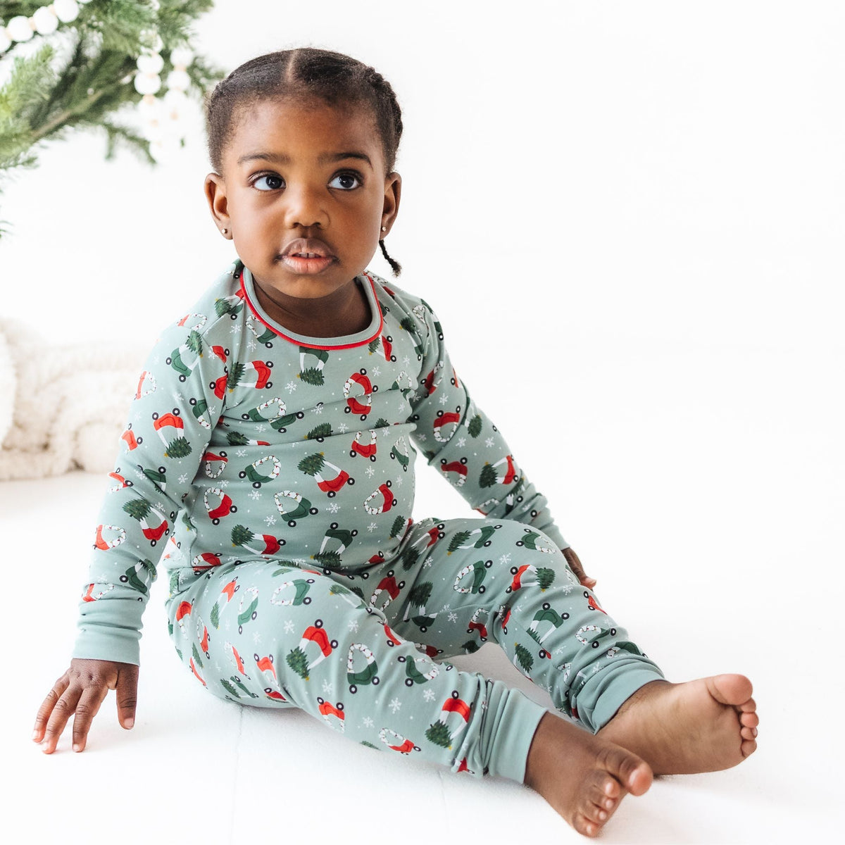 Deck the Wheels Long Pajamas - Magnolia BabyLong Pajamas