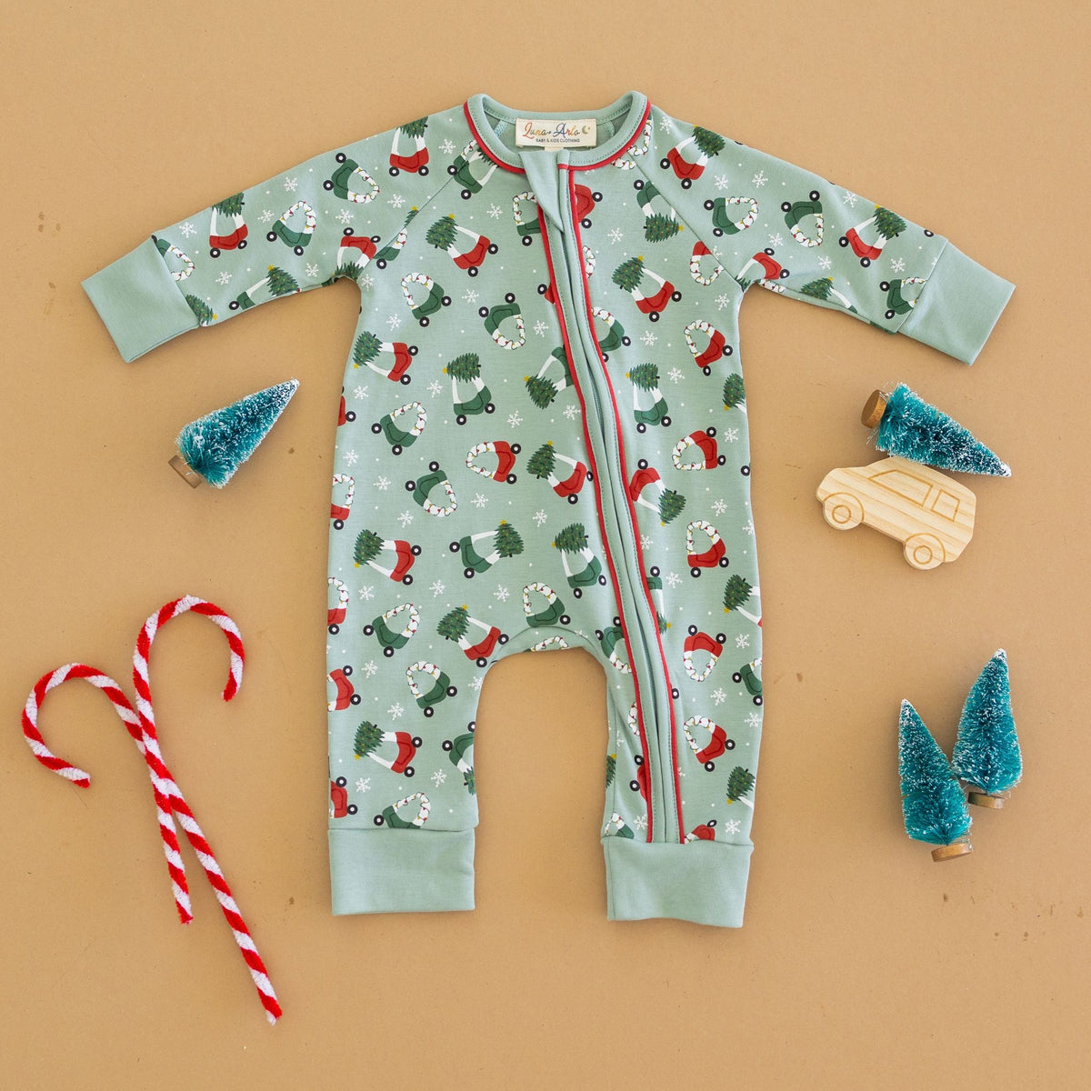 Deck the Wheels Zip Playsuit - Magnolia BabyPlaysuit