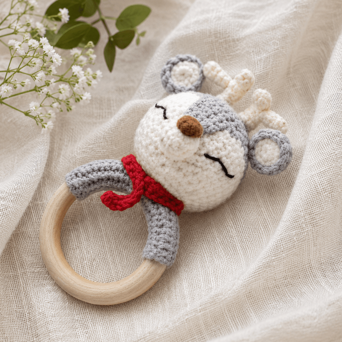 D & C TOYS_Deer Cotton Hand Crochet Rattle_1