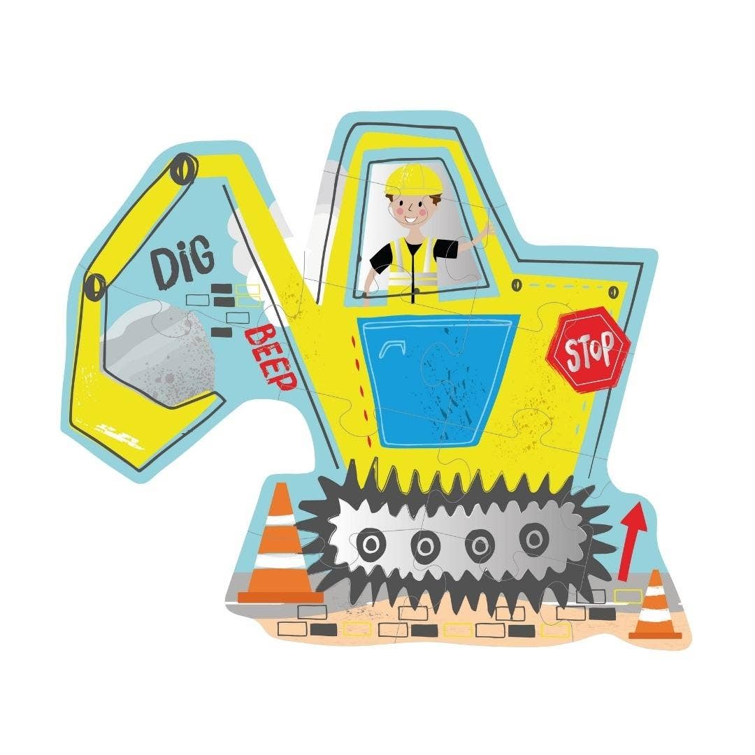 Digger Shaped Jigsaw Puzzle - 12 Pieces - Magnolia BabyPuzzle