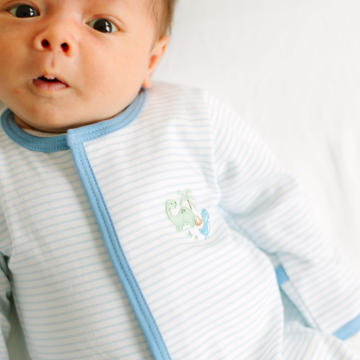 Dino - Land Embroidered Footie - Magnolia BabyFootie