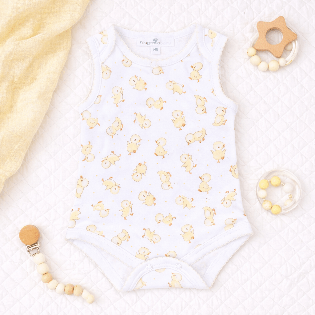 Downy Ducklings Print Bodysuit - Magnolia BabyBodysuit