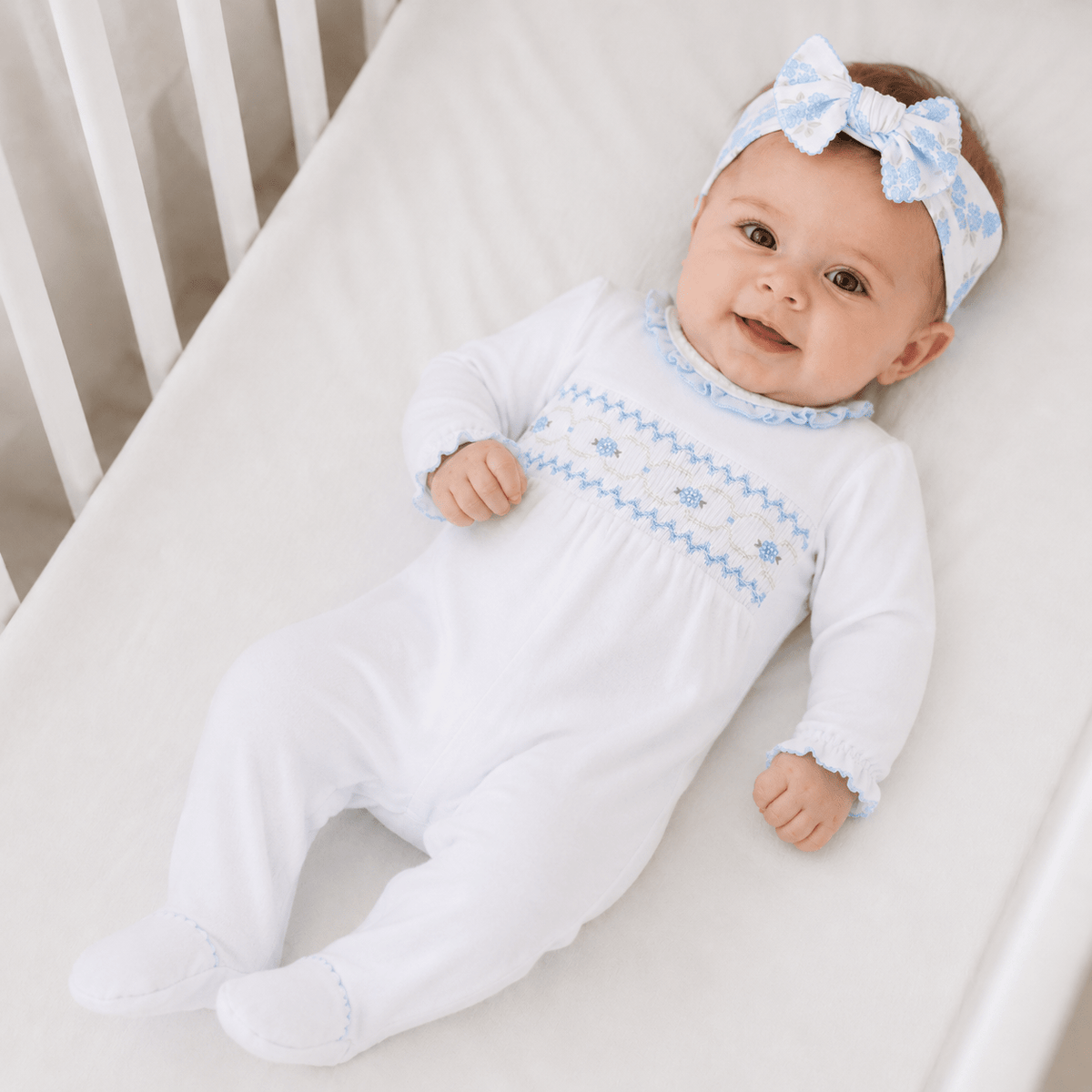 Magnolia Baby_Dreamy Hydrangeas Smocked Footie_1